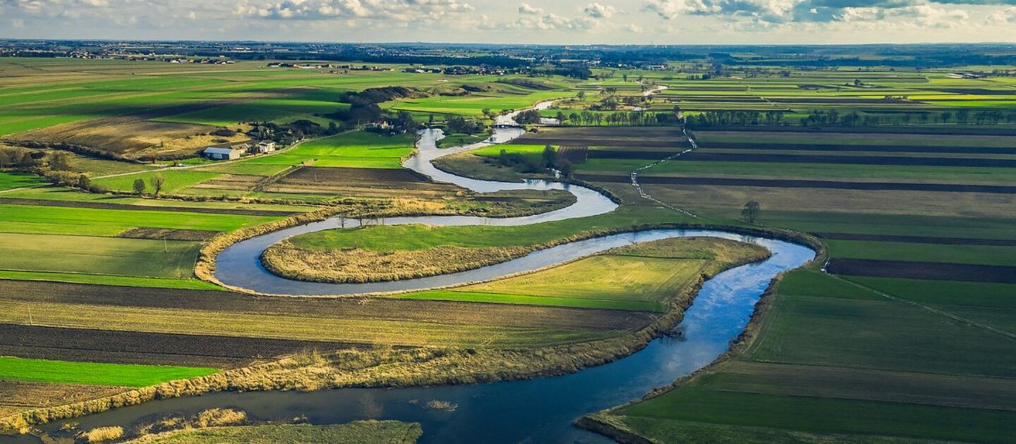 Luchtfoto van rivierenlandschap